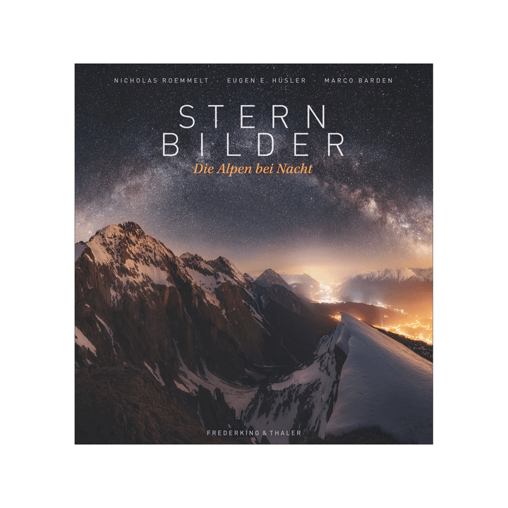 Sternbilder. Die Alpen bei Nacht.