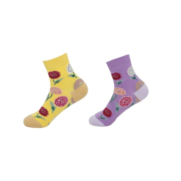 2er Pack Damen Socken » 2 Paar Strümpfe 'Garden Socks' » atmungsaktive Damensocken in Einheitsgröße (36-41) » Garden Blumende