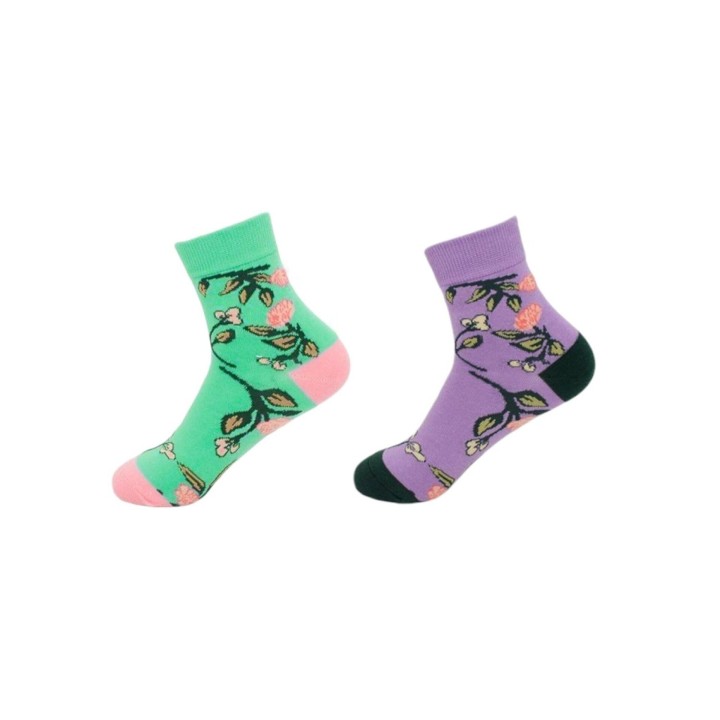 2er Pack Damen Socken » 2 Paar Strümpfe 'Garden Socks' » atmungsaktive Damensocken in Einheitsgröße (36-41) » Garden Blumende