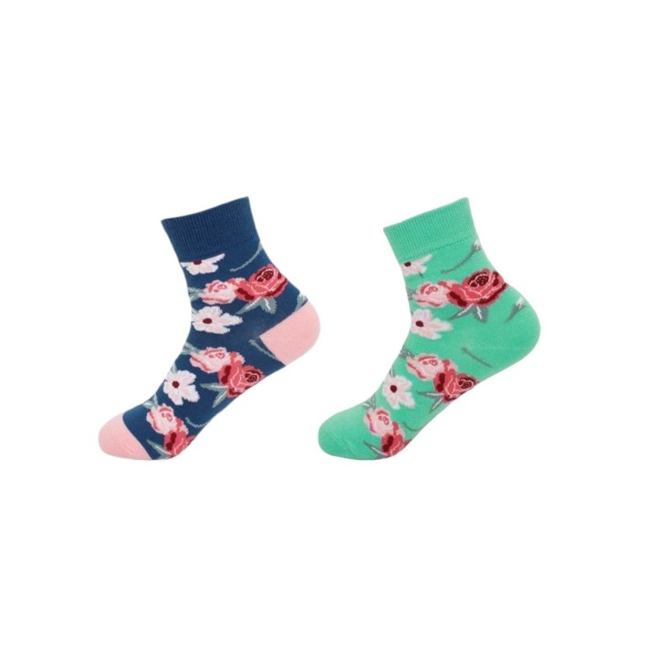 2er Pack Damen Socken » 2 Paar Strümpfe 'Garden Socks' » atmungsaktive Damensocken in Einheitsgröße (36-41) » Garden Blumende