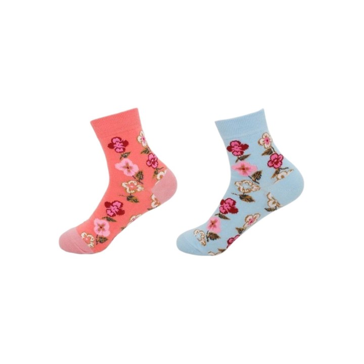 2er Pack Damen Socken » 2 Paar Strümpfe 'Garden Socks' » atmungsaktive Damensocken in Einheitsgröße (36-41) » Garden Blumende