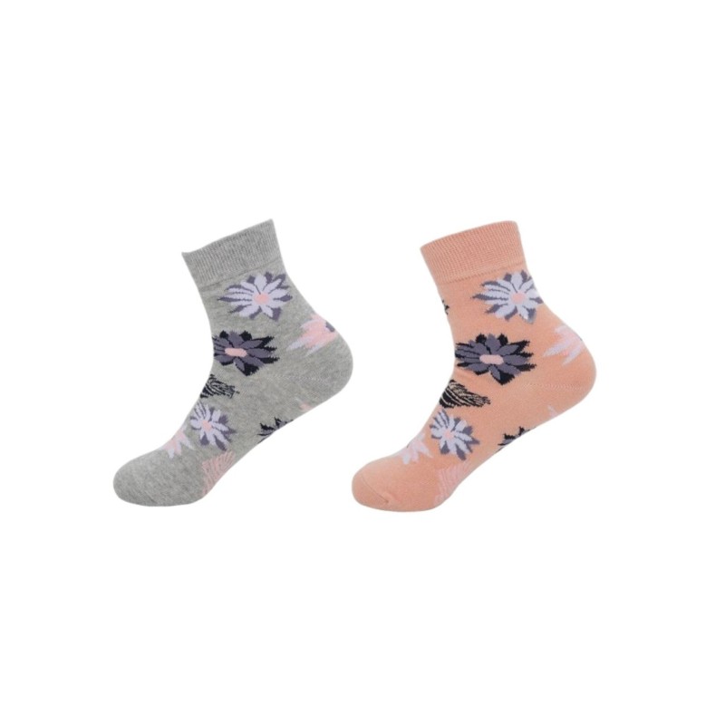 2er Pack Damen Socken » 2 Paar Strümpfe 'Garden Socks' » atmungsaktive Damensocken in Einheitsgröße (36-41) » Garden Blumende