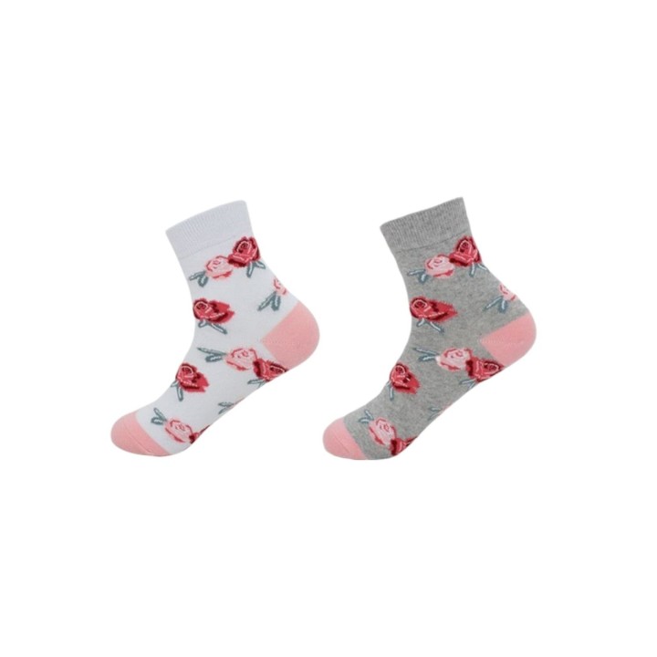 2er Pack Damen Socken » 2 Paar Strümpfe 'Garden Socks' » atmungsaktive Damensocken in Einheitsgröße (36-41) » Garden Blumende