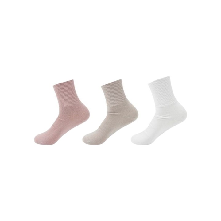 3er Pack Damen Socken Baumwolle » 3 Paar Premium Kurzsocken » Kurzschaft MED + DIA » Venenfreundlich ohne Gummibund - B / 39-