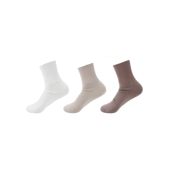 3er Pack Damen Socken Baumwolle » 3 Paar Premium Kurzsocken » Kurzschaft MED + DIA » Venenfreundlich ohne Gummibund - C / 35-
