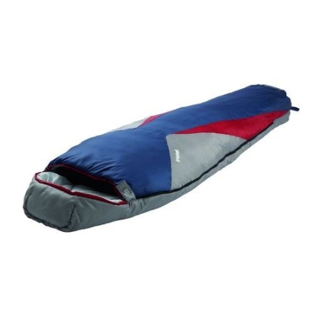 Mumienschlafsack Grönland RV links grau/blau/rot 230 x 82