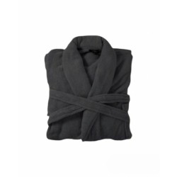 Bademantel flauschig » Saunamantel in Teddy-Plüsch Qualität » leichter/dünner Morgenmantel 100 cm lang » unisex - Anthrazit