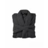 Bademantel flauschig » Saunamantel in Teddy-Plüsch Qualität » leichter/dünner Morgenmantel 100 cm lang » unisex - Anthrazit
