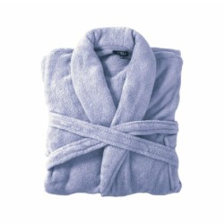 Bademantel flauschig » Saunamantel in Teddy-Plüsch Qualität » leichter/dünner Morgenmantel 100 cm lang » unisex - Dunkles Lil