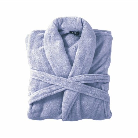Bademantel flauschig » Saunamantel in Teddy-Plüsch Qualität » leichter/dünner Morgenmantel 100 cm lang » unisex - Dunkles Lil
