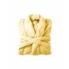 Bademantel flauschig » Saunamantel in Teddy-Plüsch Qualität » leichter/dünner Morgenmantel 100 cm lang » unisex - Goldgelb
