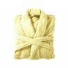 Bademantel flauschig » Saunamantel in Teddy-Plüsch Qualität » leichter/dünner Morgenmantel 100 cm lang » unisex - Hellgelb