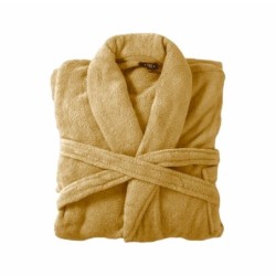 Bademantel flauschig » Saunamantel in Teddy-Plüsch Qualität » leichter/dünner Morgenmantel 100 cm lang » unisex - Hellorange