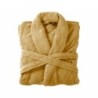 Bademantel flauschig » Saunamantel in Teddy-Plüsch Qualität » leichter/dünner Morgenmantel 100 cm lang » unisex - Hellorange
