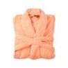 Bademantel flauschig » Saunamantel in Teddy-Plüsch Qualität » leichter/dünner Morgenmantel 100 cm lang » unisex - Lachsfarben