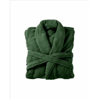 Bademantel flauschig » Saunamantel in Teddy-Plüsch Qualität » leichter/dünner Morgenmantel 100 cm lang » unisex - Moosgrün