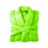 Bademantel flauschig » Saunamantel in Teddy-Plüsch Qualität » leichter/dünner Morgenmantel 100 cm lang » unisex - Neon-Grün