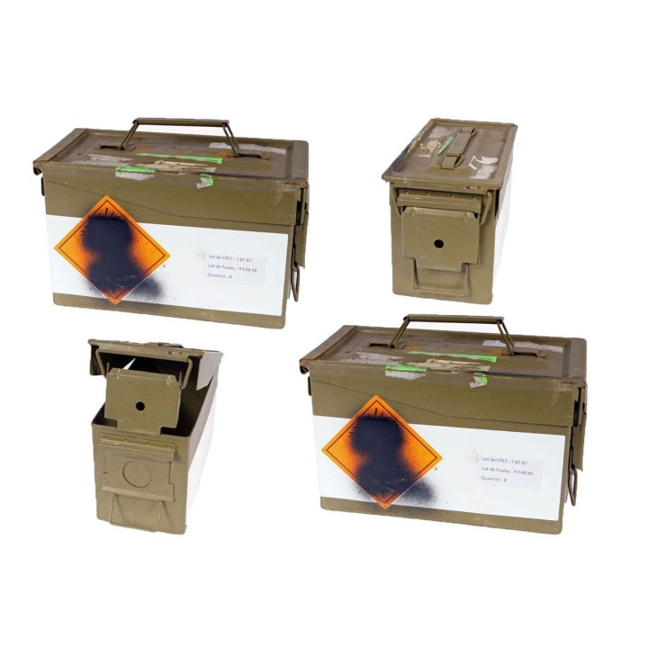 2 St. Französische Munikiste tropengrün gebr, 31 x 15,5 x 18,7cm - 11,50€/Stück