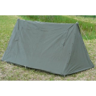 Belgisches 2-Personen Zelt gummiert oliv gebraucht 3,25mx1,60m 10,56€/m²