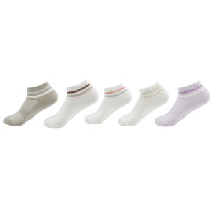 Damen Sneaker Socken » Set 5 Paar Strümpfe » 5er Pack Sneakersocken » Baumwollsocken mit elastischem Mittelfußband - A / 39-4