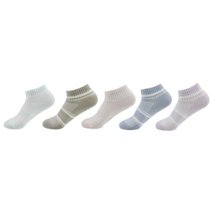 Damen Sneaker Socken » Set 5 Paar Strümpfe » 5er Pack Sneakersocken » Baumwollsocken mit elastischem Mittelfußband - B / 39-4