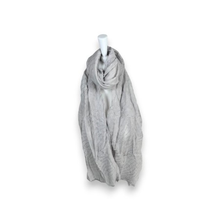 Damen Sommer Schal Glitzer Linien » leichtes Halstuch 180 x 70 cm » Sommerschal mit Glitzerstreifen » weich & dünn - Grau / S