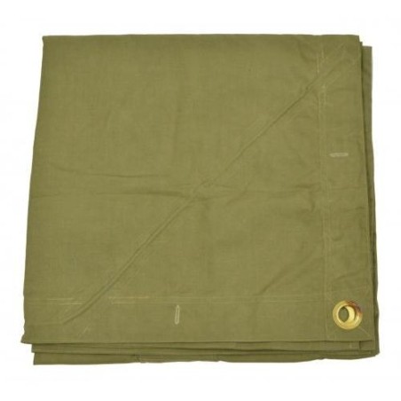 Rumänische Zeltbahn steingrau-oliv neuwertig 1,8 x 1,8m (3,24m² 12,31€/m²)