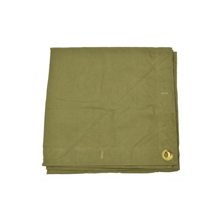 Rumänische Zeltbahn steingrau-oliv gebraucht 1,8 x 1,8m (3,24m² - 9,23 €/m²)
