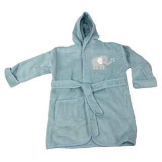 Frottée Baby Bademantel » Morgenmantel & Kleinkinder Badetuch » 100% Baumwolle » mit Kapuze, Tasche und Gürtel - Mint / 86