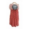 Gefütterte Strickhandschuhe » Teddy Winterhandschuhe mit Strickmuster » Fingerhandschuhe Super Soft mit Strickoptik - Rot