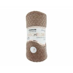Günstige Jacquard Wohndecke » Kuscheldecke 150x200cm » Couchdecke leichter Flanell » Tagesdecke - Braun