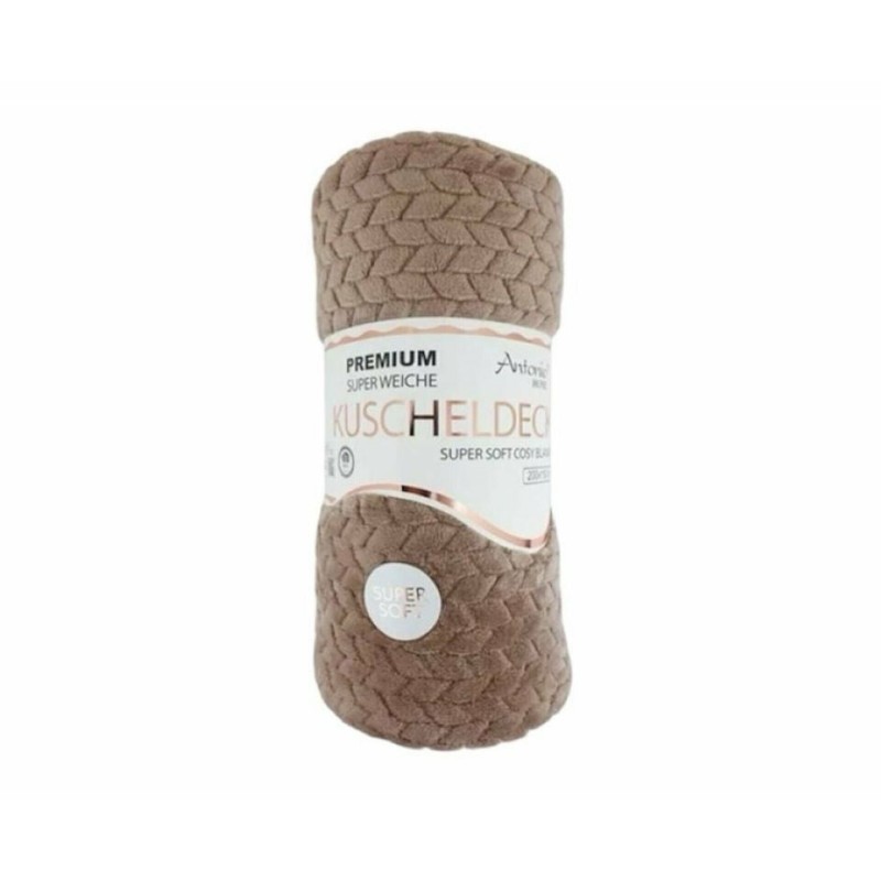 Günstige Jacquard Wohndecke » Kuscheldecke 150x200cm » Couchdecke leichter Flanell » Tagesdecke - Braun