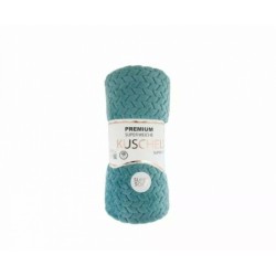 Günstige Jacquard Wohndecke » Kuscheldecke 150x200cm » Couchdecke leichter Flanell » Tagesdecke - Türkis