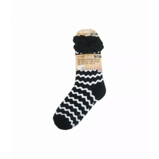 Hüttensocken » Kuschelsocken » Anti Rutsch Socke » Winter Hausschuhe » Strick Fleece in schwarz/weiß - Motiv 6