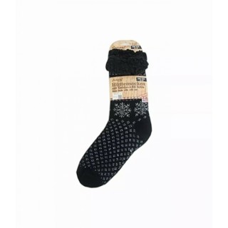 Hüttensocken » Kuschelsocken » Anti Rutsch Socke » Winter Hausschuhe » Strick Fleece in schwarz/weiß - Motiv 9