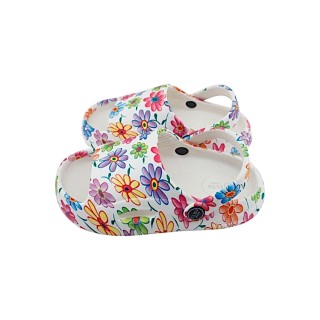 Kinder Badelatschen mit Blumenmuster » günstige Kinderschuhe 'Clou Shoes' » Badeschlappen, Schuhe & Slipper » offene Sandalen