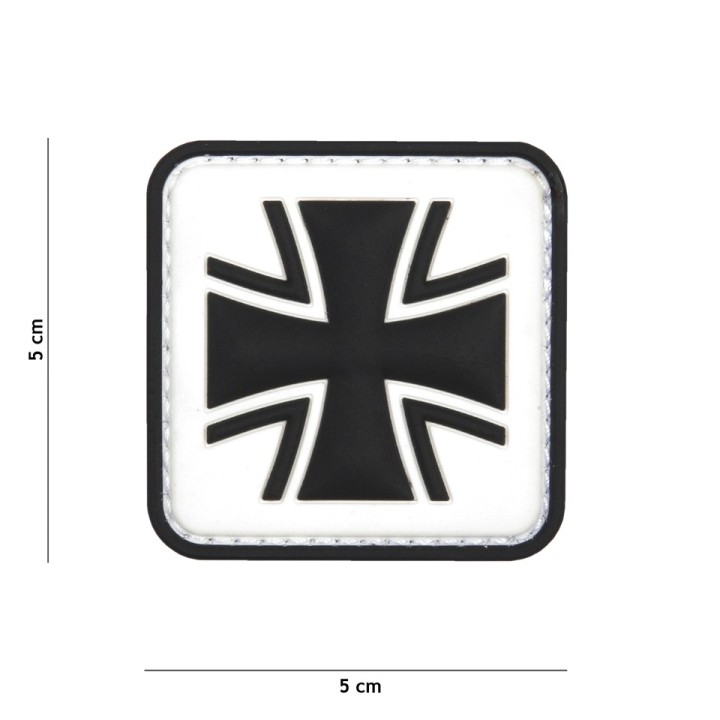 Klett Patch 3D PVC No.11108 German Cross weiß 5 x 5