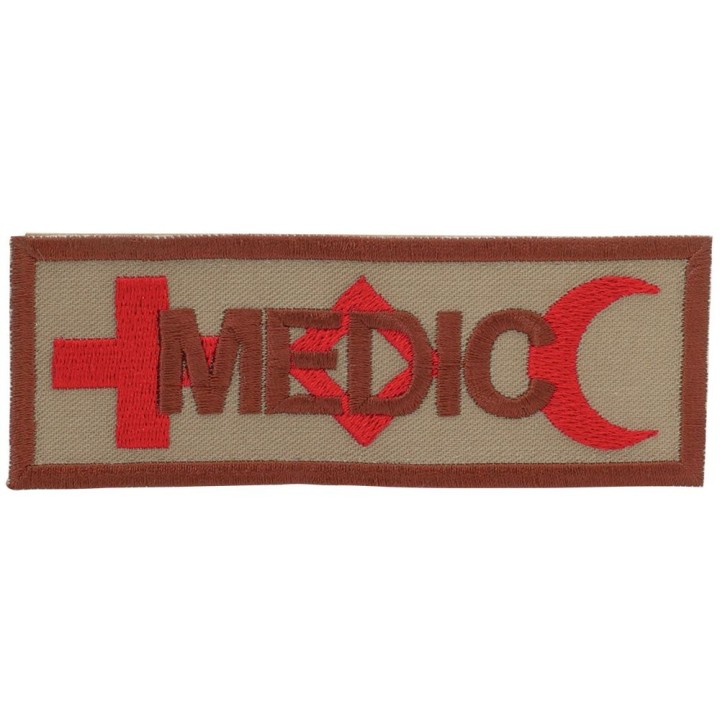 Klettpatch Medic Symbol International sand/rot