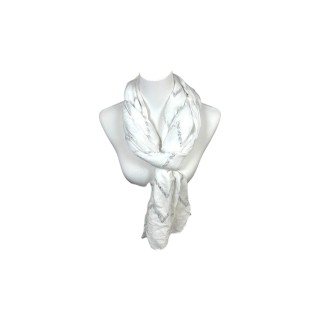 Sommer Damen Schal » Zick Zack Muster » leichter Sommerschal 180 x 70 cm » Halstuch mit glänzendem Zickzack Aufdruck » Damens