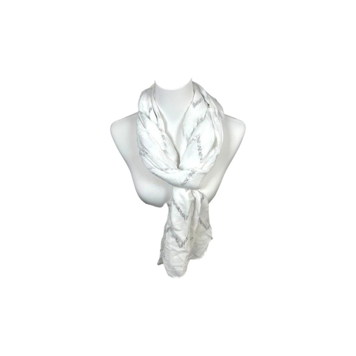 Sommer Damen Schal » Zick Zack Muster » leichter Sommerschal 180 x 70 cm » Halstuch mit glänzendem Zickzack Aufdruck » Damens