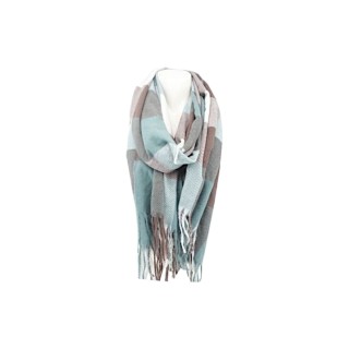 Winter Damen Schal » Cashmera Soft » Winterschal Karo Muster » Damenschal » Fransenschal 180 x 65 cm - Grün