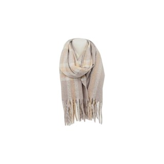 Winter Damen Schal » Winterschal kariert » Cashmera Soft » Damenschal » Fransenschal 180 x 65 cm - Beige