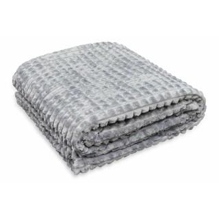 Wohndecke » Kuscheldecke » Decke Flanell in Waffeloptik » Tagesdecke 150x200cm - Hellgrau