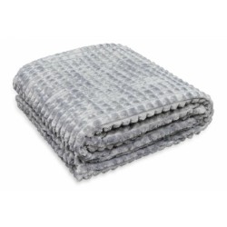 Wohndecke » Kuscheldecke » Decke Flanell in Waffeloptik » Tagesdecke 150x200cm - Hellgrau