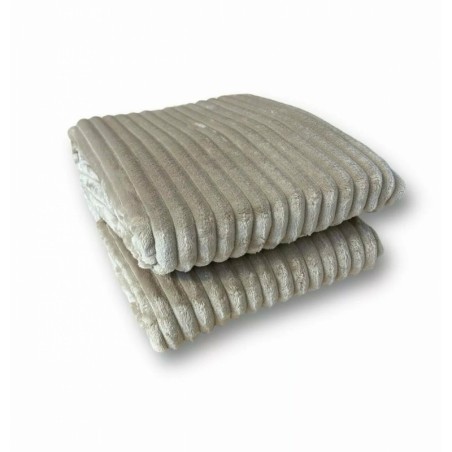 Wohndecke in Cord Optik » Kuscheldecke 150 x 200 cm » Tagesdecke Flanell » Wohndecke 260 g/m² - Taupe