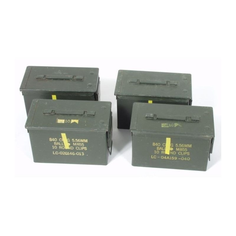 4 St. US Munikiste Gr.2 oliv medium gebraucht 28,5 x 15,5 x 18cm - 9,98 €/Stück