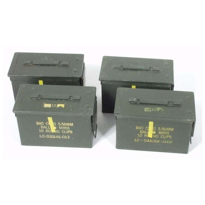 4 St. US Munikiste Gr.2 oliv medium gebraucht 28,5 x 15,5 x 18cm - 9,98 €/Stück