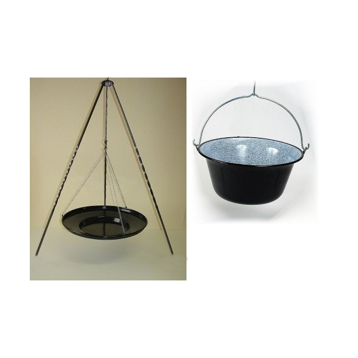 Set Dreibein 1,0 mit Grillplatte 42 und Gulaschkessel 10L