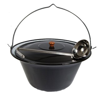 Set 30L Gulaschkessel Topf Emaille Deckel GRATIS Schöpflöffel