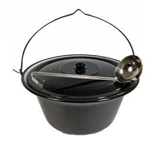 Set 22L Gulaschkessel Topf Emaille Deckel GRATIS Schöpflöffel